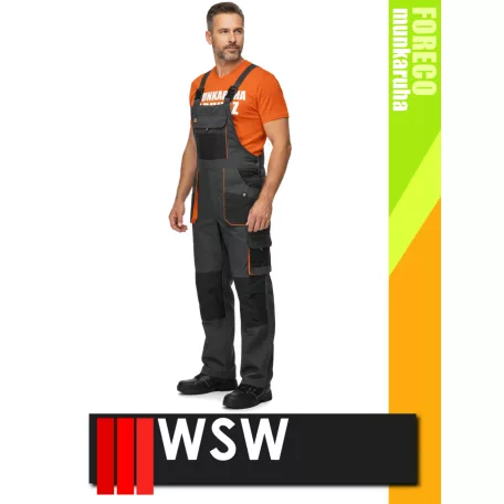 WSW FORECO GREYORANGE technikai kevertszálas kantáros munkanadrág - munkaruha
