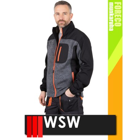 WSW FORECO GREYORANGE technikai kevertszálas softshell pulóver - munkaruha