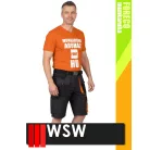 WSW FORECO GREYORANGE technikai kevertszálas rövid munkanadrág - munkaruha