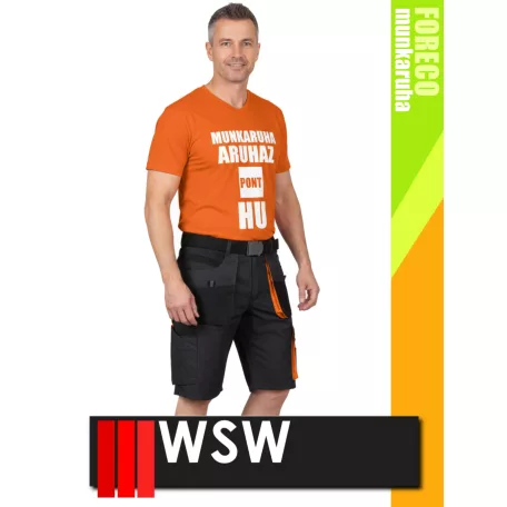 WSW FORECO GREYORANGE technikai kevertszálas rövid munkanadrág - munkaruha