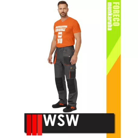 WSW FORECO GREYORANGE technikai kevertszálas derekas munkanadrág - munkaruha