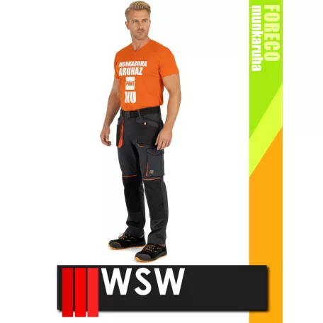 WSW FORECO GREYORANGE technikai kevertszálas strech derekas munkanadrág - munkaruha