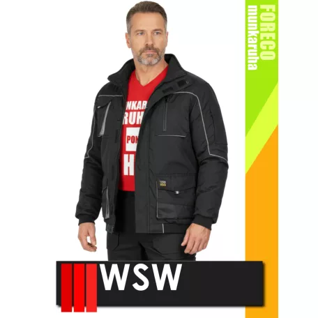 WSW FORECO BLACKGREY technikai kevertszálas bélelt téli munkakabát - munkaruha