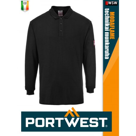 Portwest MODAFLAME BLACK technikai ív és lángálló póló - munkaruha