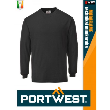 Portwest MODAFLAME BLACK technikai ív és lángálló póló - munkaruha