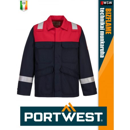 Portwest BIZFLAME PLUS NAVYRED technikai multinorm kabát - munkaruha