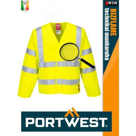 Portwest BIZFLAME YELLOW technikai antisztatikus láthatósági kabát - munkaruha