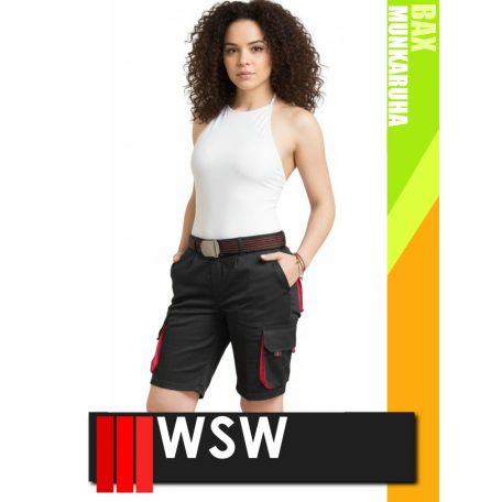 WSW DIRECTO BLACKRED technikai stretch rövid női munkanadrág - munkaruha