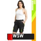 WSW DIRECTO BLACKYELLOW technikai stretch rövid női munkanadrág - munkaruha