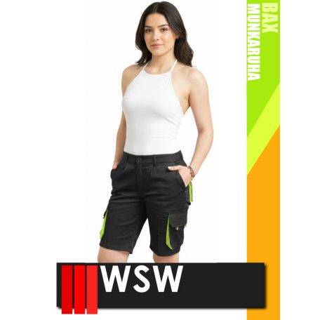 WSW DIRECTO BLACKYELLOW technikai stretch rövid női munkanadrág - munkaruha