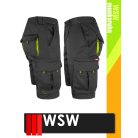 WSW DIRECTO BLACKYELLOW technikai stretch rövid női munkanadrág - munkaruha