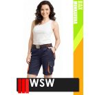 WSW DIRECTO NAVYORANGE technikai stretch rövid női munkanadrág - munkaruha