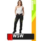 WSW DIRECTO BLACKYELLOW technikai stretch derekas női munkanadrág - munkaruha