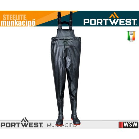 Portwest STEELITE S5 vízálló kantáros nadrág - munkacsizma