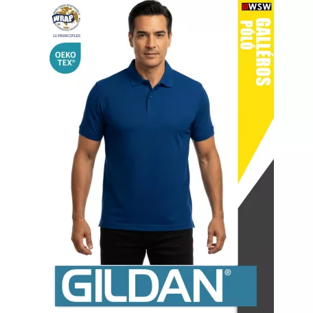 Gildan SOFTSTYLE NAVY rövidujjú férfi galléros 100% pamut póló