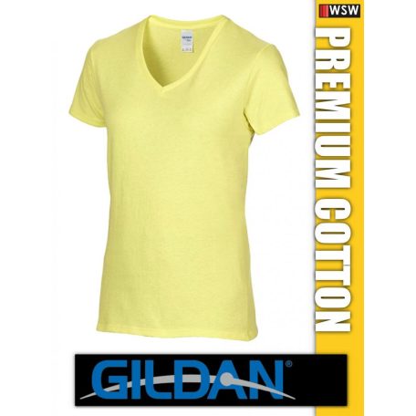 Gildan Premium Cotton V-nakú gyapjú női póló