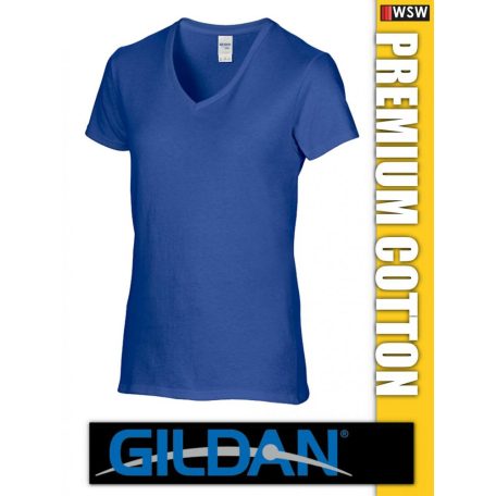 Gildan Premium Cotton V-nakú gyapjú női póló