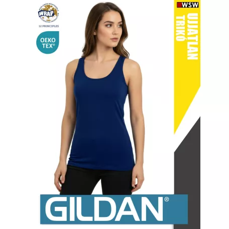 Gildan SOFTSTYLE NAVY női ujjatlan 100% pamut trikó