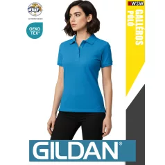   Gildan SOFTSTYLE SAPPHIRE rövidujjú női galléros 100% pamut póló