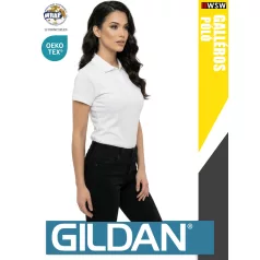   Gildan SOFTSTYLE WHITE rövidujjú női galléros 100% pamut póló