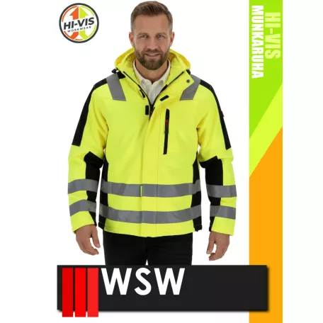 WSW YELLOW GLASGOW technikai cippzáros softshell kabát - munkaruha