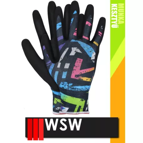 WSW GRAFFITI mártott habnitril mártott munkakesztyű - 12 pár/csomag