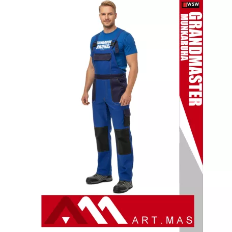 Artmas GRANDMASTER BLUE kevertszálas technikai kantárosnadrág - munkaruha
