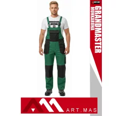   Artmas GRANDMASTER GREEN kevertszálas technikai kantárosnadrág - munkaruha