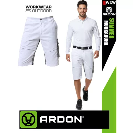 Ardon SUMMER WHITE technikai kevertszálas nyári vékony rövid munkanadrág - munkaruha