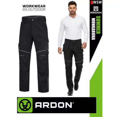 Ardon SUMMER BLACK technikai kevertszálas nyári vékony munkanadrág - munkaruha