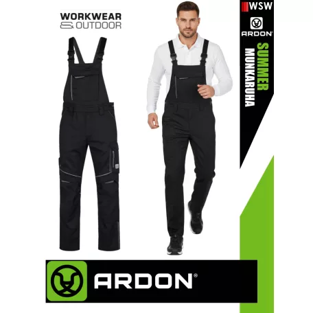 Ardon SUMMER BLACK technikai kevertszálas nyári vékony kantárosmunkanadrág - munkaruha