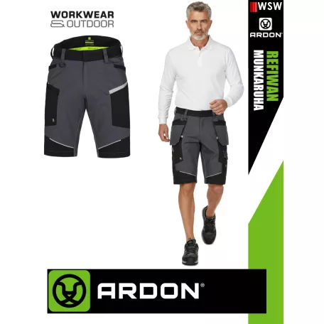 Ardon REFIWAN GREY technikai férfi antisztatikus ripstop rövid munkanadrág - munkaruha