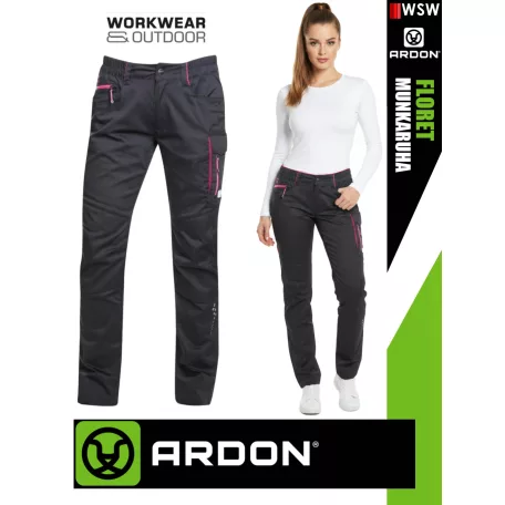 Ardon FLORET PINKBLACK technikai női stretch munkanadrág - munkaruha