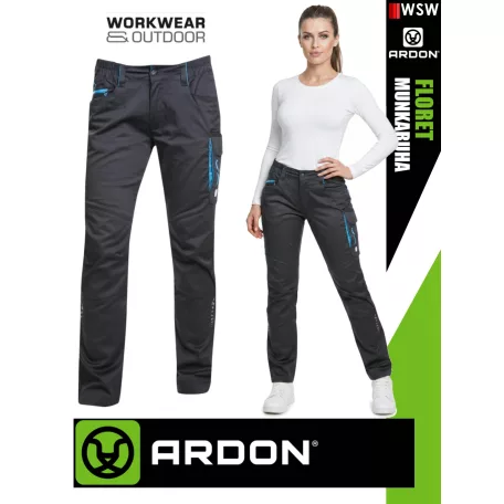 Ardon FLORET BLUEBLACK technikai női stretch munkanadrág - munkaruha