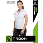 Ardon FLORET WHITEPINK technikai galléros stretch női póló - munkaruha