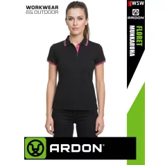   Ardon FLORET PINKBLACK technikai galléros stretch női póló - munkaruha