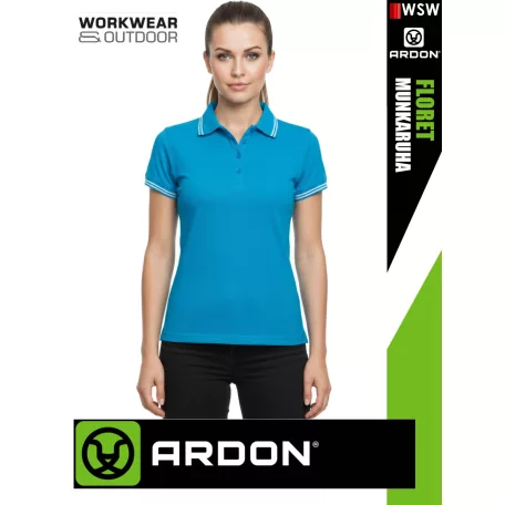 Ardon FLORET AZURE technikai galléros stretch női póló - munkaruha