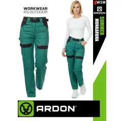   Ardon COOL TREND GREEN technikai pamut női munkanadrág övvel - munkaruha