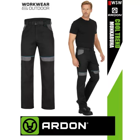 Ardon COOL TREND BLACK technikai pamut munkanadrág övvel - munkaruha