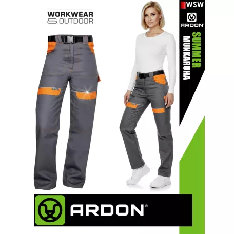 Ardon COOL TREND GREYORANGE technikai pamut női munkanadrág övvel - munkaruha