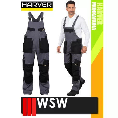 WSW HARVER GREY technikai kevertszálas kantáros munkanadrág - munkaruha