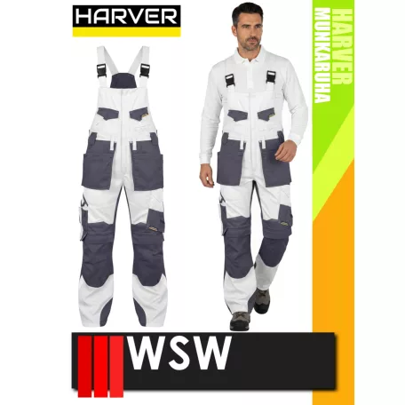 WSW HARVER WHITE technikai kevertszálas kantáros munkanadrág - munkaruha