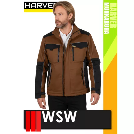 WSW HARVER BROWN technikai prémium kevertszálas munkakabát - munkaruha
