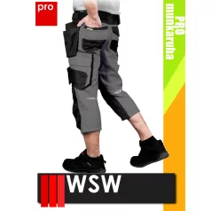   WSW HARVER GREY technikai kevertszálas rövid lengőzsebes munkanadrág - munkaruha