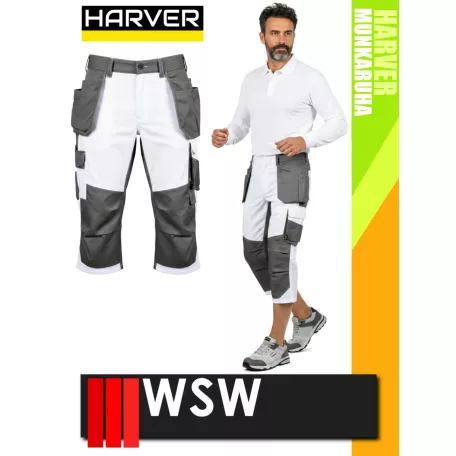 WSW HARVER WHITE technikai kevertszálas rövid lengőzsebes munkanadrág - munkaruha