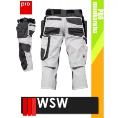   WSW HARVER WHITE technikai kevertszálas rövid lengőzsebes munkanadrág - munkaruha
