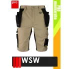 WSW HARVER BEIGE technikai kevertszálas rövid lengőzsebes munkanadrág - munkaruha