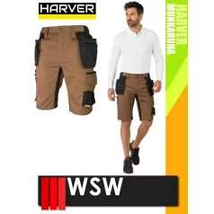  WSW HARVER BROWN technikai kevertszálas rövid lengőzsebes munkanadrág - munkaruha