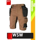 WSW HARVER BROWN technikai kevertszálas rövid lengőzsebes munkanadrág - munkaruha