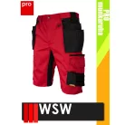 WSW HARVES RED technikai kevertszálas rövid lengőzsebes munkanadrág - munkaruha